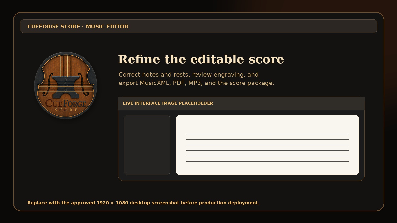 CueForge Score music editor
